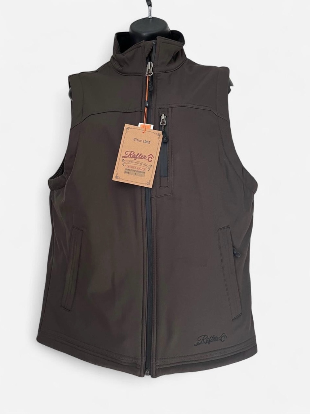 Rafter C Men's Dark Brown Softshell Vest Size Sm NWT